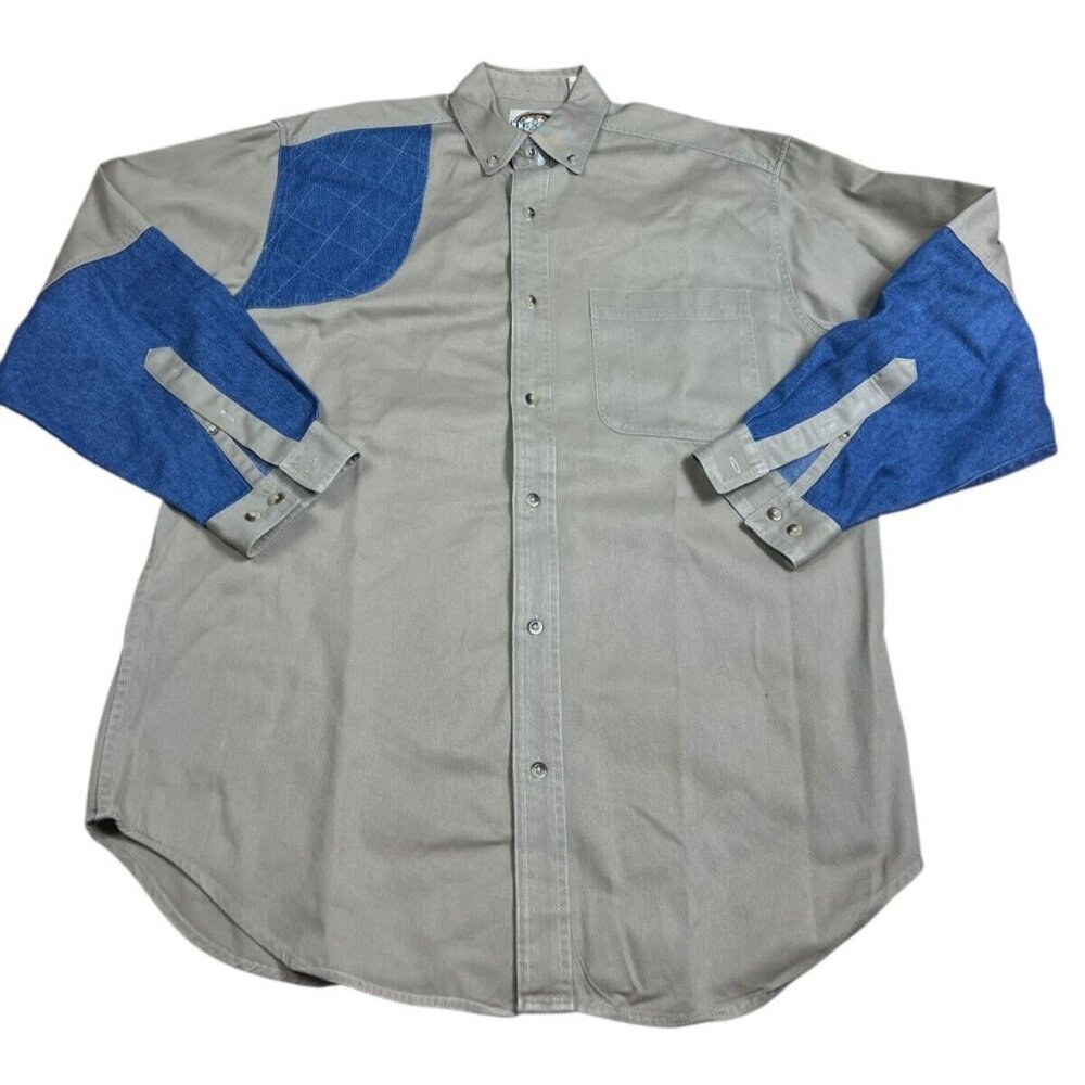 Vintage Texas Hunting shirt outdoor Western Chest Patch Long Sleeve Men's M